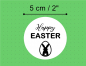 Mobile Preview: Sticker Aufkleber Happy EASTER, Ostern Hase, schwarz weiß 5 cm